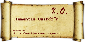 Klementis Oszkár névjegykártya